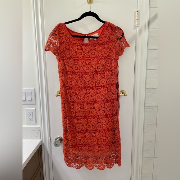 Moulinette Soeurs Orange Lace Dress - Picture 1 of 1